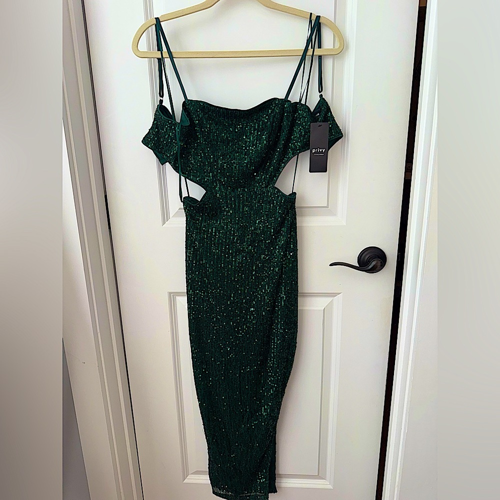 Bella & Bloom emerald sequined dress